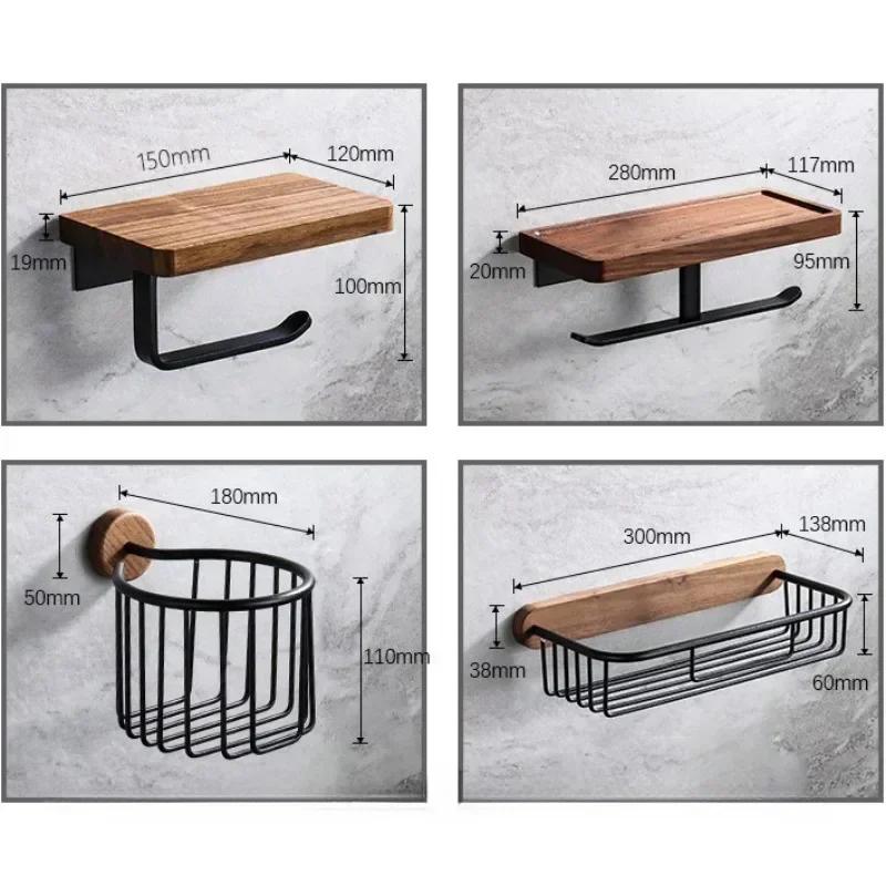 Wooden Toilet Paper Holder Bathroom Wall Mount WC Paper Phone Holder Shelf  Towel Roll Shelf Accessories Tissue box toilet Shelf