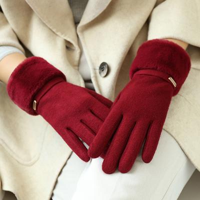 Zimné dámske teplé rukavice s dotykovou obrazovkou, hrubé plyšové, semišové na zápästie, módne, osobité, elegantné, na šoférovanie, cyklistiku