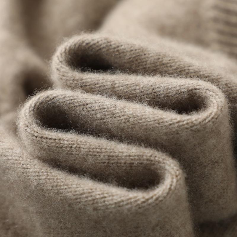 Winter Cashmere Shirt Men'S Thickened Crew Neck Sweater Simple Casual Warm Men'S Wool Knitted Bottoming Shirt