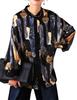 [antiqua] [Antica] Art Print Shirt for Women, Cardigan PK-01056 Free Size 05 Black