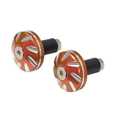 MOTO BASE Handle Parts Universal Aluminum Bar End MBBED-01 (Orange/Inner Diameter: 0.5 - 0.7 Inches (14 - 19 Mm)