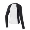 Li Ning Swimming Series Color Block Letter Round Neck Pullover Long Sleeve Two-Piece Swimsuit Women swimsuit Black Standard-White ASLT074-1