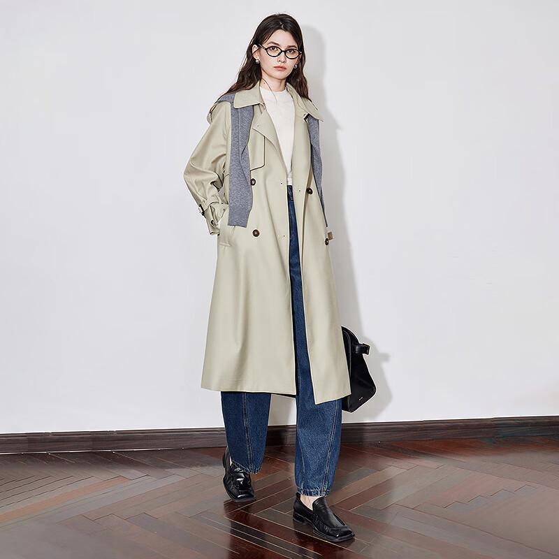 Chuyu Women's 2025 Winter Mid-Length Loose Trench Coat