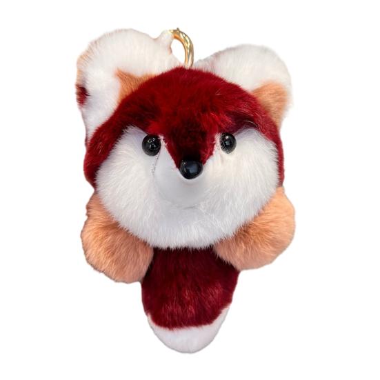 Liška Plyšová kožešina Roztomilý přívěsek Super měkký Umělá panenka Liška Plyšové panenky Závěsný Ornament Barevné Kreslené Vycpané