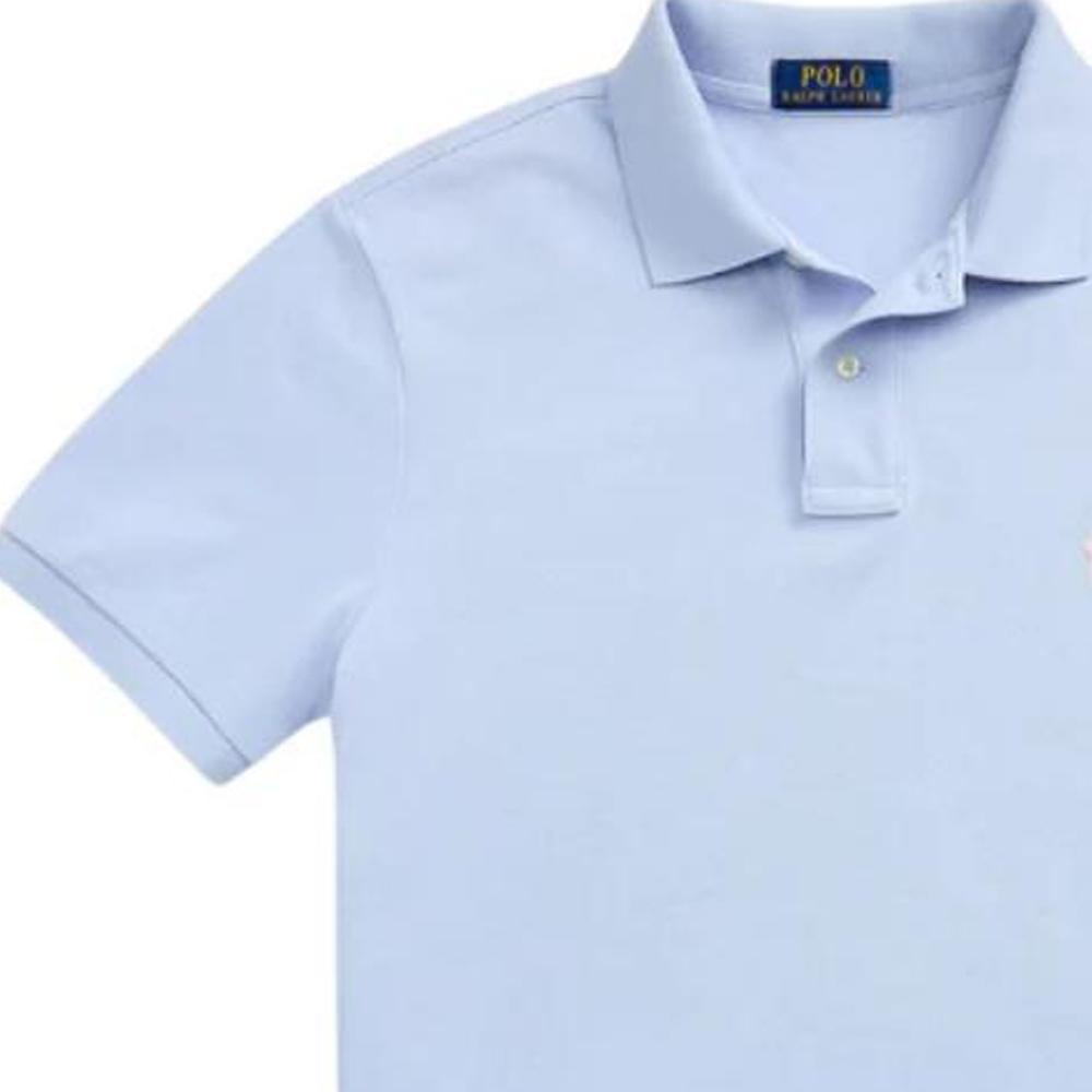 Polo Ralph Lauren Solid Logo Slim Fit Polo Shirt Men tops Light-Blue 710680784-425