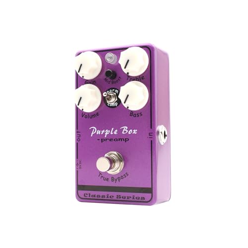 

Btuty Purple Box Guitar Effect Pedal with Overdrive, Pre-Pedal, Boost, Compressor, Wide Dynamic Tone Control, True Bypass, Metal Electric Guitar Effec