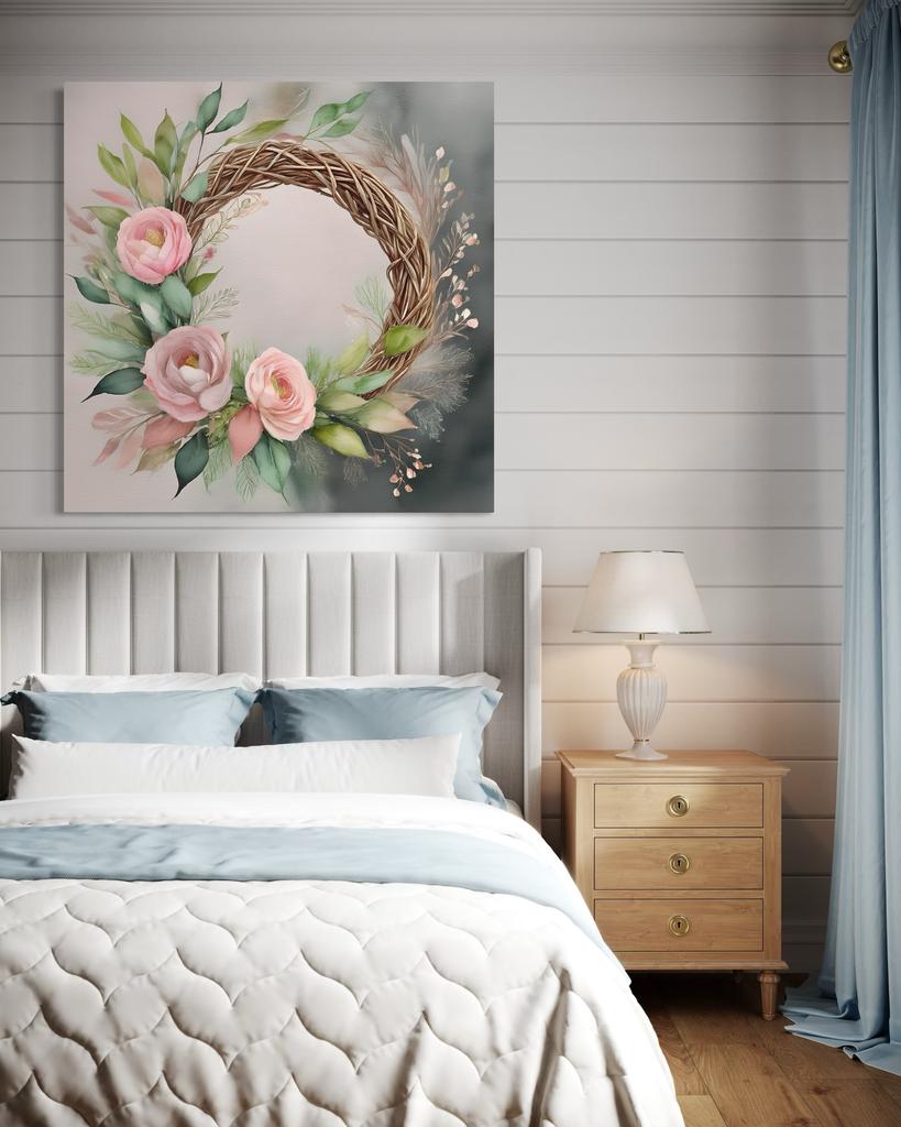 Canvas Print, Pink Flowers Abstract