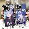 R-Rem Re Zero Anime Soft Phone Case For iPhone 15 16 17 Air 14 Pro Max 16E Plus 13 12 Mini Plating Anti-Fall Fundas