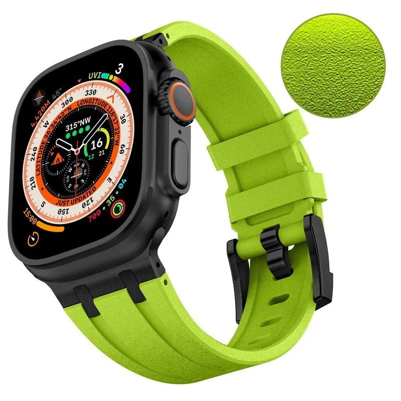 

Stone Pattern Liquid Silicone Strap For Apple Watch Band Ultra 2 49mm Bracelet iWatch 10 9 8 7 6 5 4 SE 45mm 44mm 46mm Correa Ultra 49mm