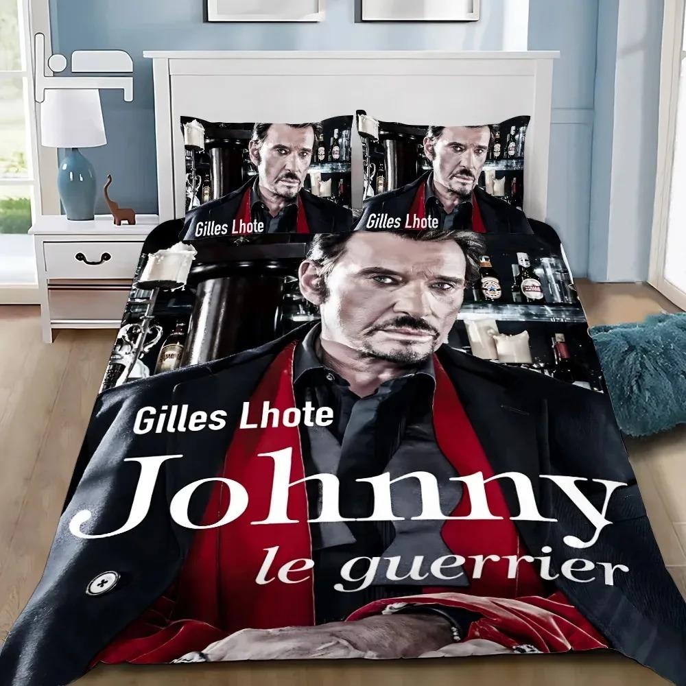 Rock Star Johnny Hallyday Bedding Set Johnny Hallyday Duvet Cover Pillowcase Adult Boy Girl Bedroom Decoration