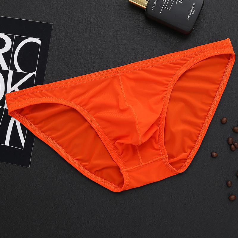 Men's Sexy Transparent Nylon Ice Silk Low Waist Briefs