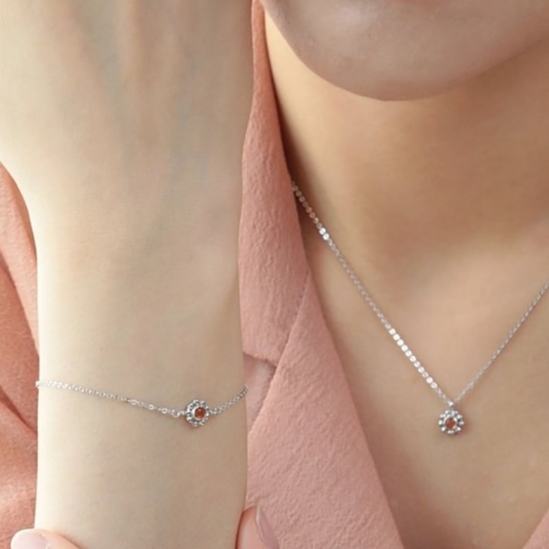 BELLOOGGI Fire Opal Flower Bracelet