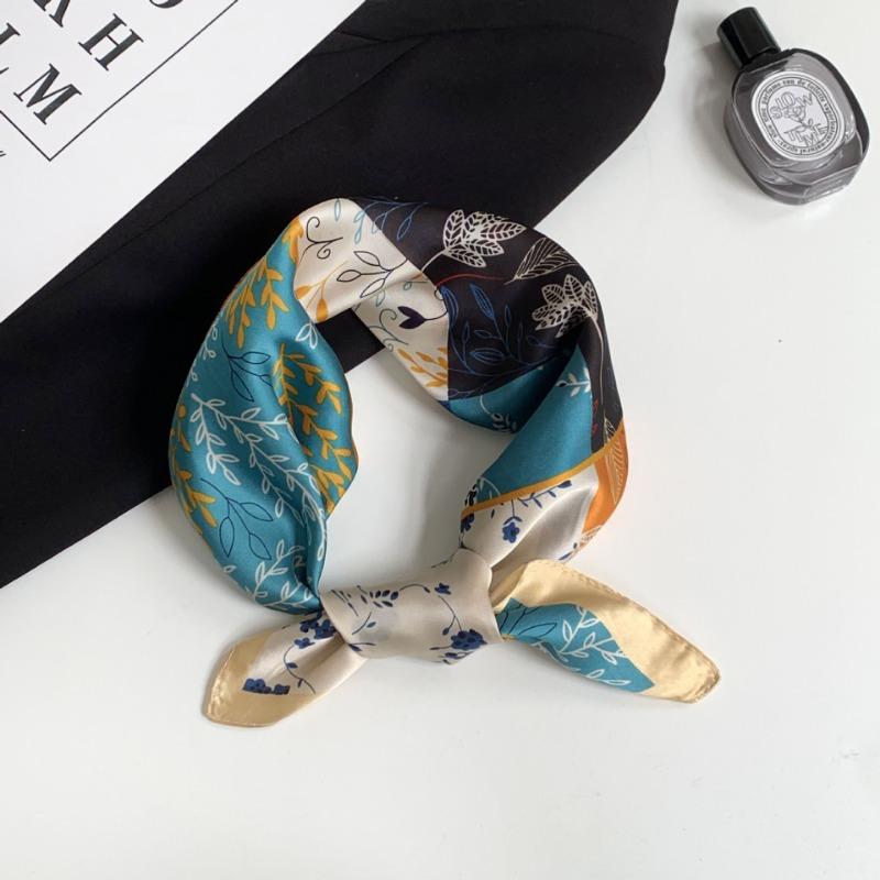 Thin scarf shawl with new temperament silk scarf, high-end versatile sense tied with imitation silk 70 square scarf scarf scarf
