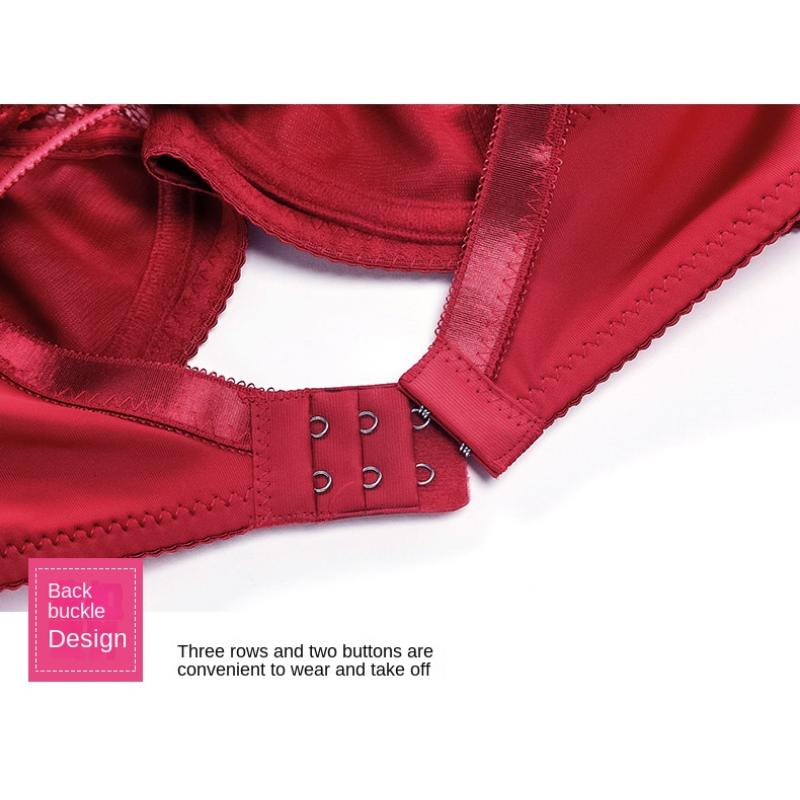 Ultra Thin Cup Gathering Sexy Lace Adjustable Bra with Steel Ring