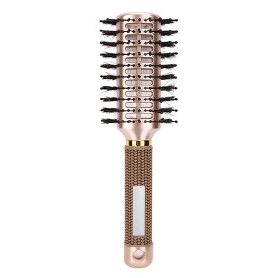 Doppelseitiger Nylon Antistatischer Frisierkamm Handheld Borsten Haarstyling Kamm Gold