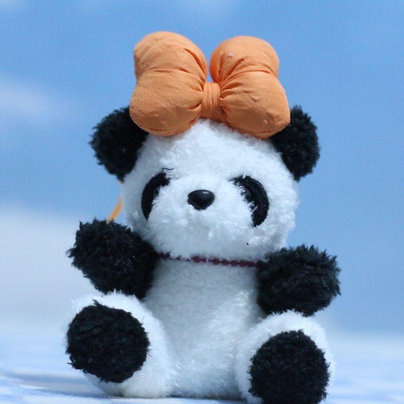Adorable Cute Plush Panda Keychain Toy Soft Pp Cotton Stuffed Animal Decor