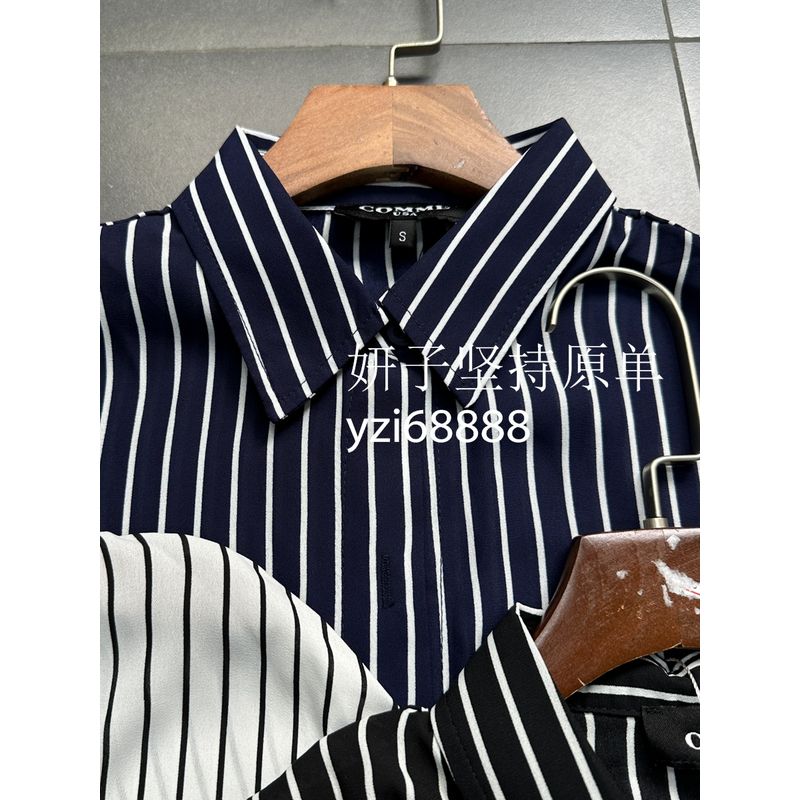Export Pure Original Chiffon Stripes Long Sunscreen White, Black, Blue All-Match Mid Length Long Length Loose Long Sleeves Shirt