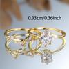 Crystal Female White Zircon Oval Stone Ring Set Fashion Vintage Gold Color Bridal Wedding Engagement  For Women