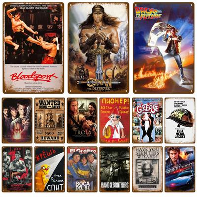 Retro Metal Sign Wall Art Mural Aesthetic Room Home Decor Items Poster Vintage Metal Plate Garage Decoration Tin Sign Plates Bar