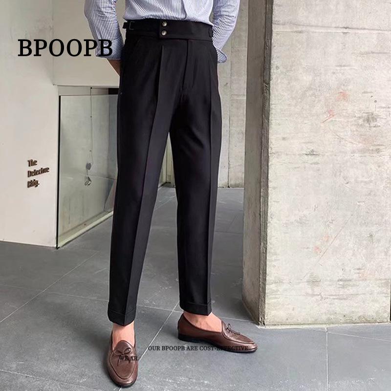 Neapel Gerade Herren Slim-Fit Neun-Punkte Anzughose: Lockere, knitterarme, leichte Business-Drapierhose