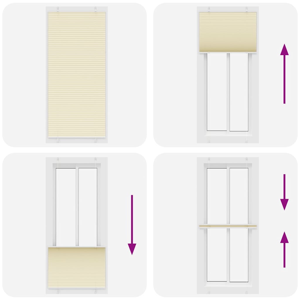 Cream Pleated Blind 90X200 Cm Fabric Width 89.4 Cm