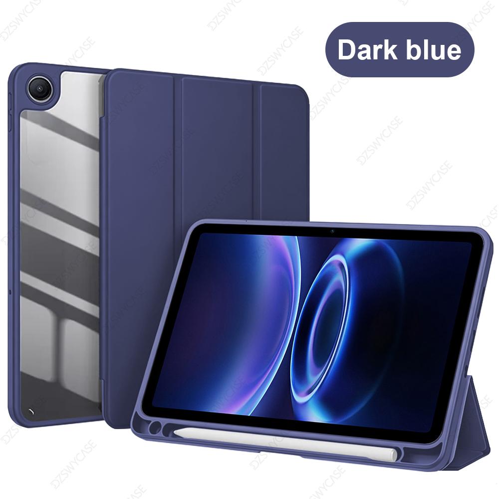 Case for Xiaomi Redmi Pad 2 SE 9.7 inch 2026, Trifold Stand Case with Pencil Holder, PU Leather Clear Transparent Back Cover
