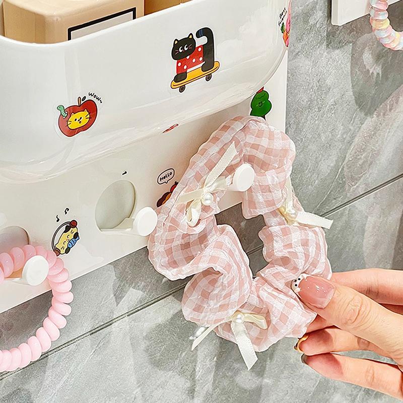 Cartoon Cat Multifunctional Storage Rack For Bathroom Cosmetics Plastic Wall Without Mark Punching Storage Rack Diy Decoration