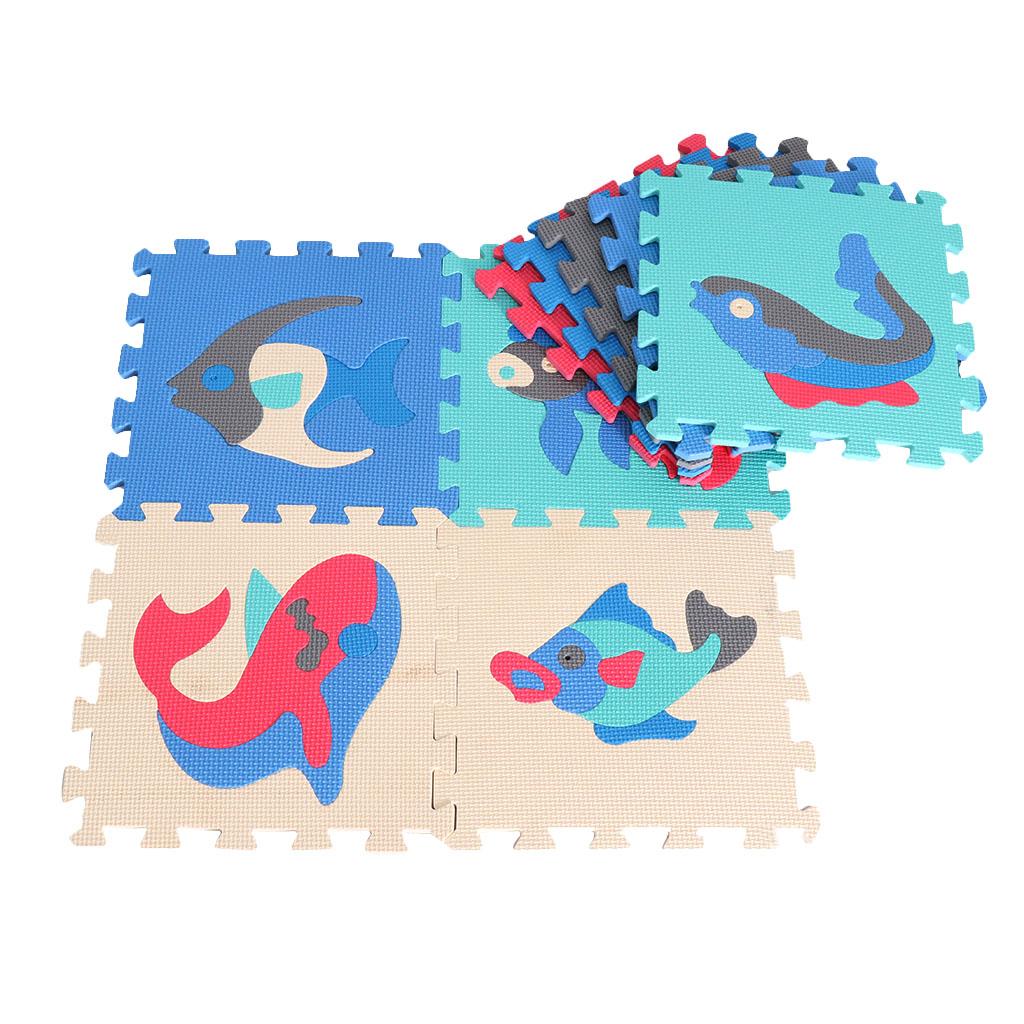10 варіантів дитячого килимка-пазла з піни - Тема: Тварини та Транспорт - Для дитячих ігрових кімнат або спальні, Різні кольори