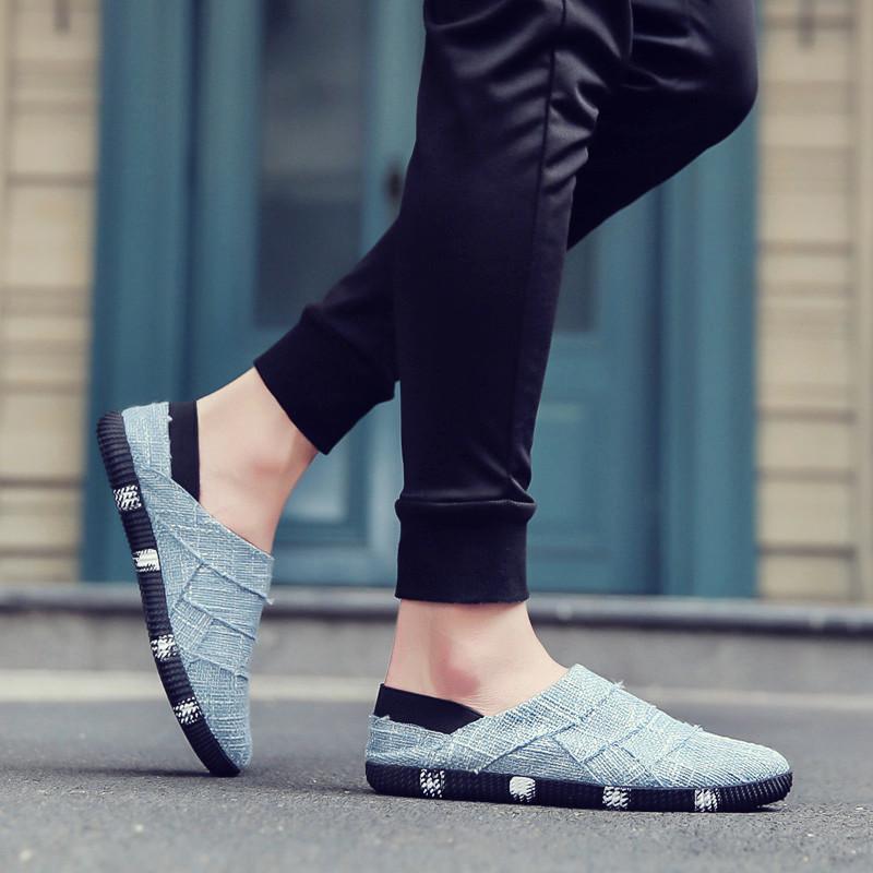 Moda Estiva Uomo Fondo Piatto Casual Escursionismo Outdoor Leggero Tela Traspirante Copriscarpe per Guidare Indossare Scarpe da Passeggio a Fondo Piatto