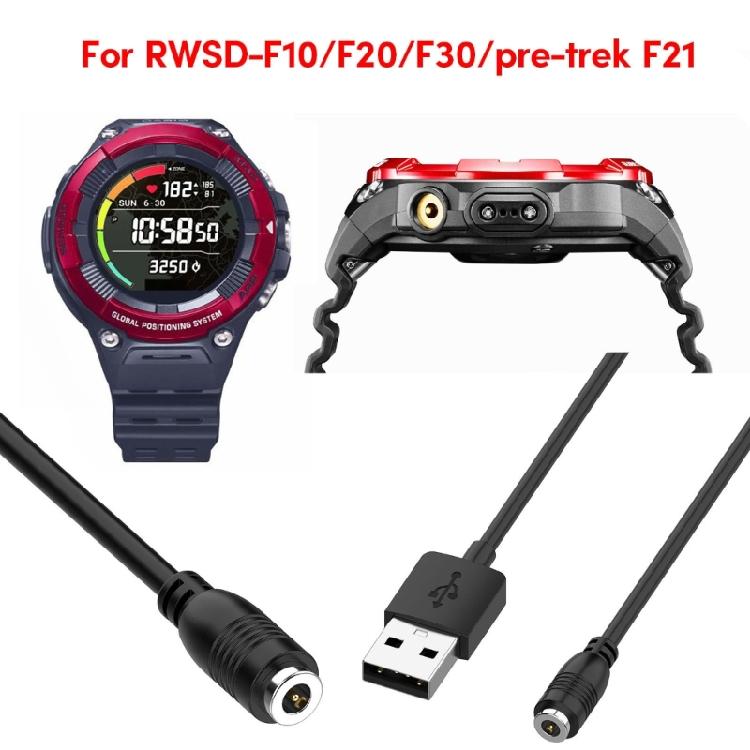 Power Supply Cord Charging Cable for WSD-F10 WSD-F20 WSD-F30 Pro-TrekF21 Watches