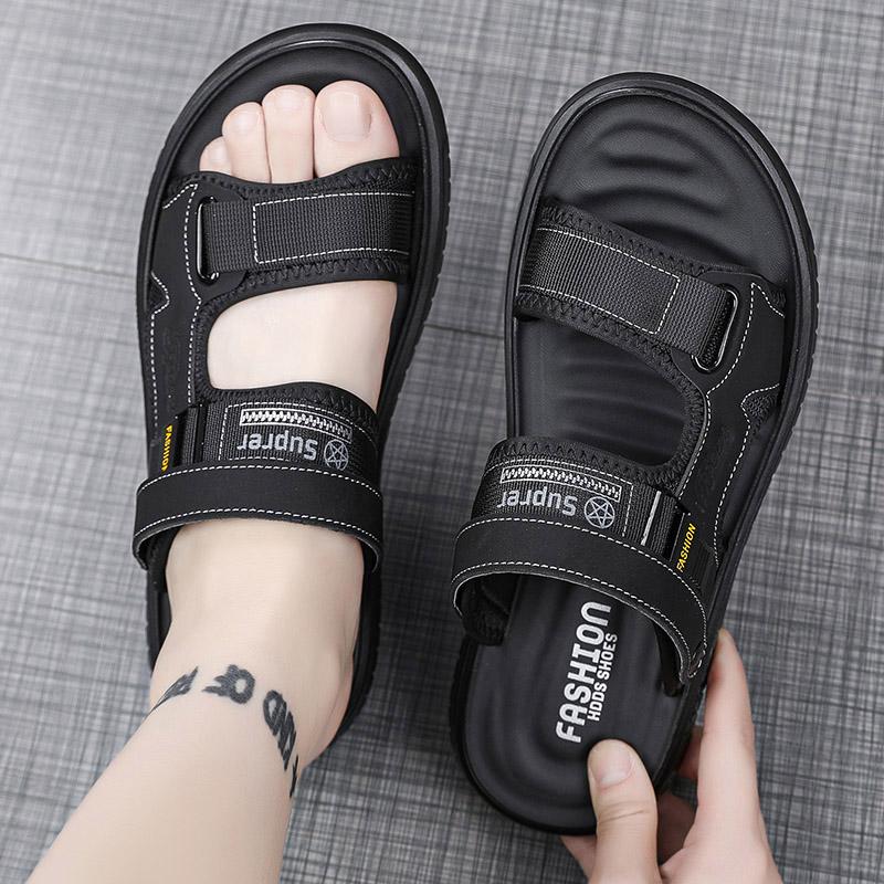 

Модные мужские сандалии высокого качества, летняя пляжная обувь для отдыха на природе, повседневные пляжные сандалии для пешего туризма, нескользящие сандалии для мужчин, обувь для воды 44 чёрный