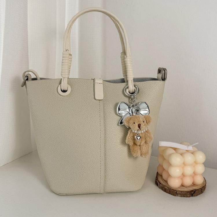 Fashionable Plush Bear Keychain Phone Charm Unique Keyring Cartoon Bag Pendant Accessory for Purse Wallet Handbag