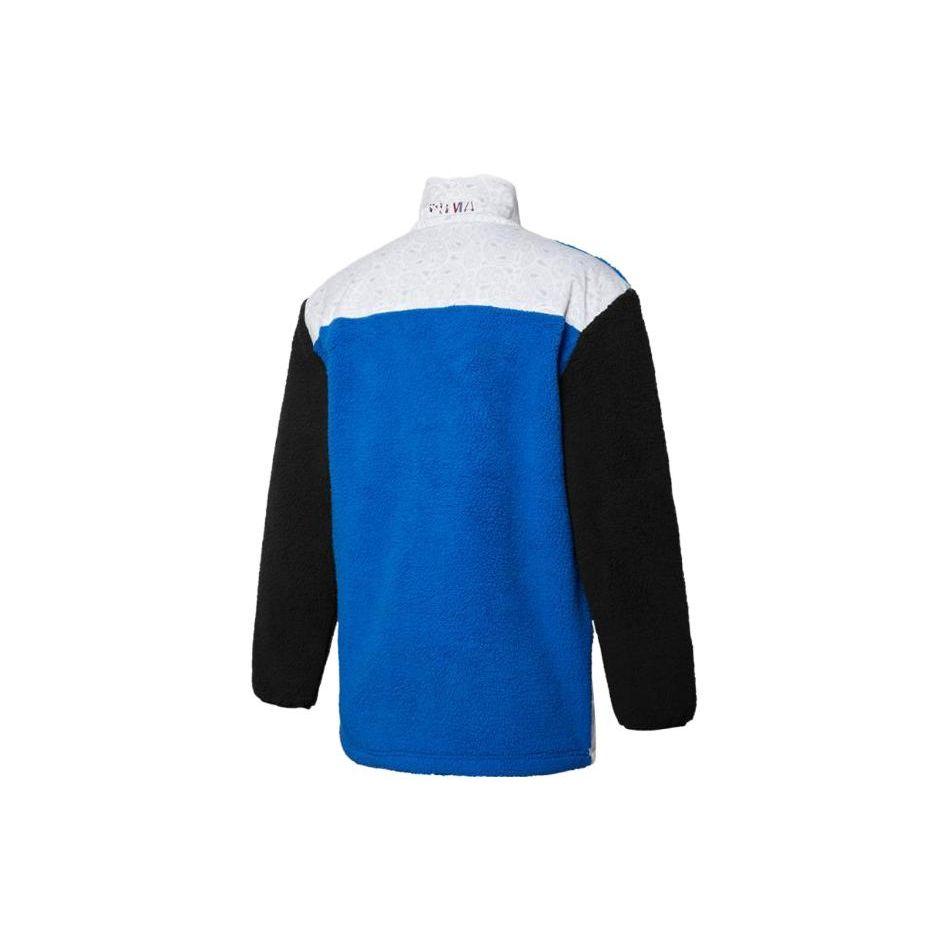 PUMA Paisley Cashew Flower Pocket Patchwork Sherpa-Lined Stand Collar Jacket Unisex Jacket Stone-Blue 534984-39