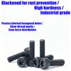 370pcs/12.9 Grade Black Hex Socket Head Cap Screws, Nuts, and Flat Washers Set; DIN912 Metric Bolt Fastener Set; M4 and M5 Bolts