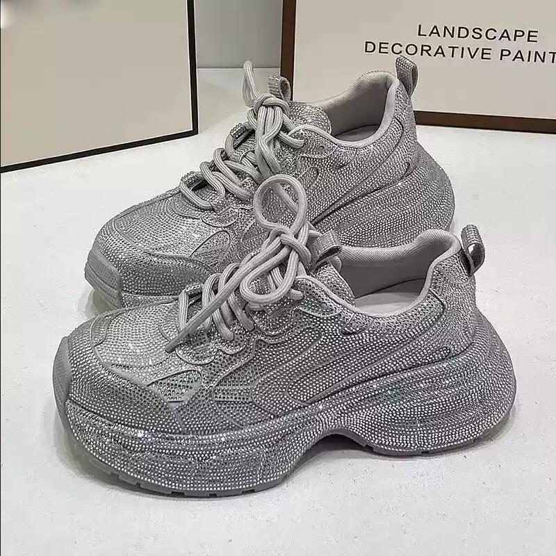 New thick-soled height-increasing casual shoes from Parisian genuine leather rhinonette breathable dad shoes