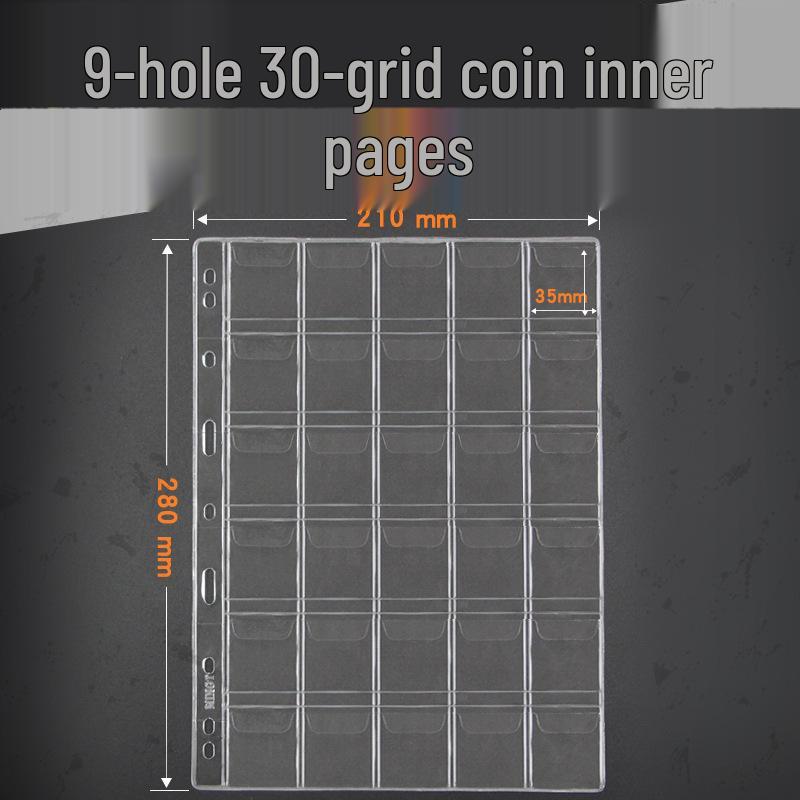 Mingtai 9-Hole Coin Collection Binder with 30 Compartment Transparent Pages for Zodiac and Sun Yat-sen Commemorative Coins