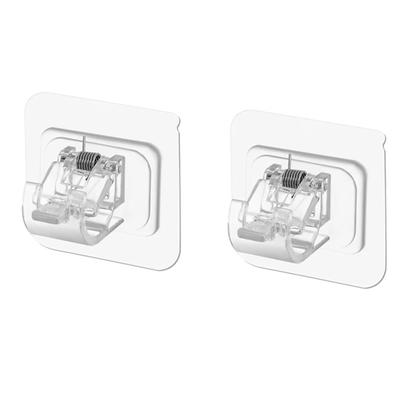 2 Stück Vorhangstangenhalter Selbstklebend Transparent Robustes ABS Verstellbare Vorhangstangenhalterung für