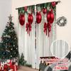 Christmas Red Green Curtains Flat Print Polyester Indoor Party Birthday Celebration Festive Decor Curtain Set Of 2 Made Washable
