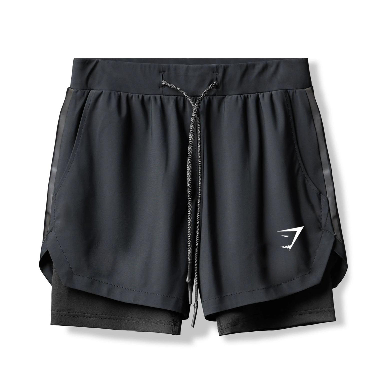 GYMSHARK Herren Schnelltrocknende Doppellagige Laufshorts M black
