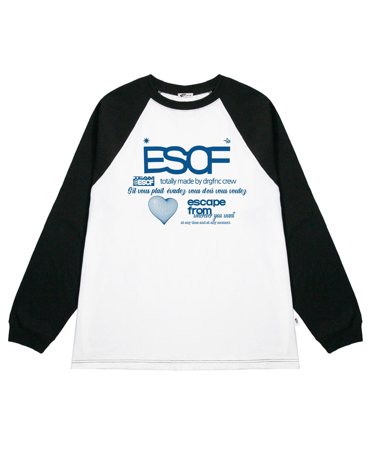 Escape From Blue Heart Crew Collection Print Long Sleeve Black S