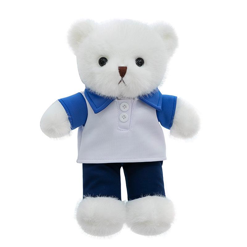 Cute Bear Plush Toy In School Uniform - Custom Logo Graduation Gift for Classmates