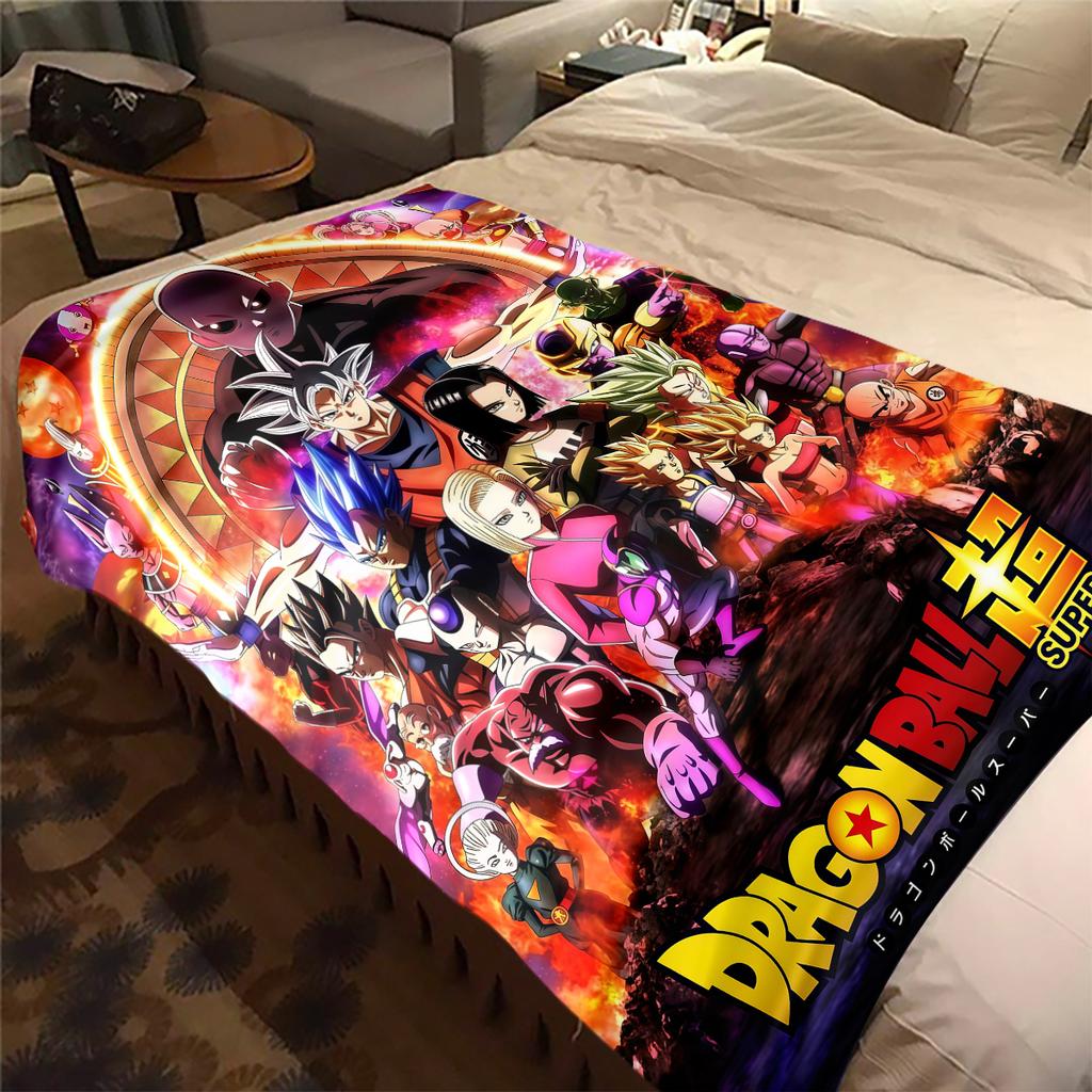 1 Stück Dragon Ball Super Aufdruck Flanelldecke, Hohe Qualität für alle Jahreszeiten, Heimdekoration, Wärme und Komfort, Perfekt für Weihnachtsgeschenke