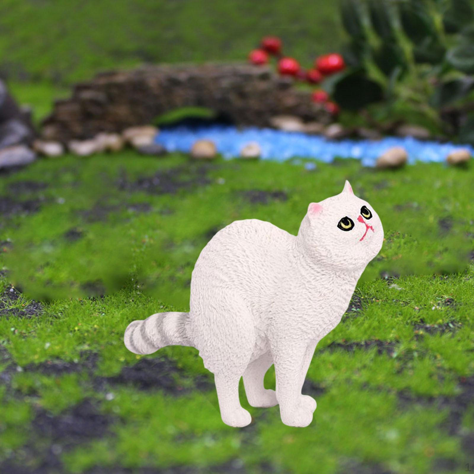 

Садовий декор у вигляді кота для газону, креативна фігурка для патіо та балкону білий