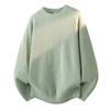 Suéter de Punto Oversize con Cuello Redondo para Hombre Pulóver Casual de Manga Larga Ropa de Calle Otoño