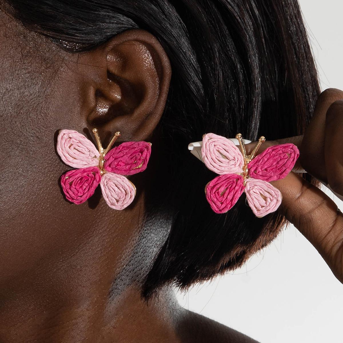 

Летние новые красочные серьги-бабочки Lafite Grass для женщин, модные ювелирные изделия, цветные контрастные серьги, аксессуары