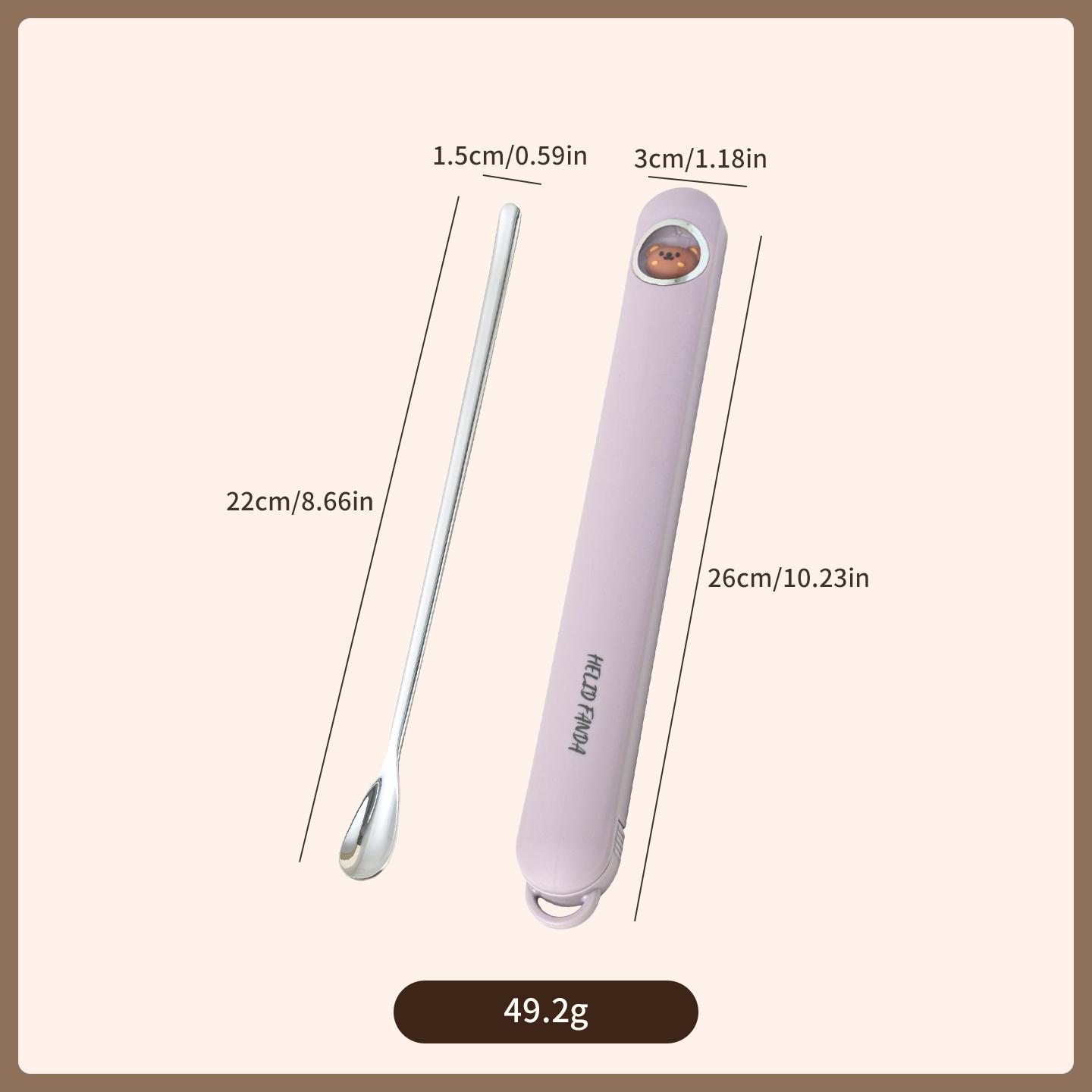 

1PC 316 Stainless Steel Iced Teaspoon Long Handle Coffee Spoons With Box Portable Ice Cream Stirring Spoon Kitchen Tableware фиолетовый