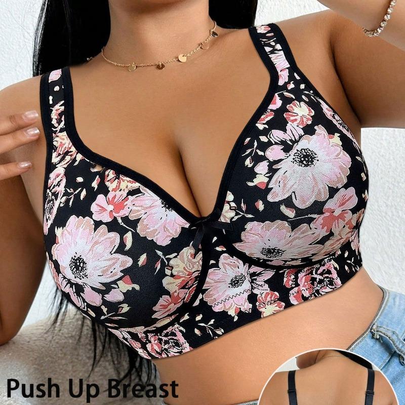 Elegant Plus Size Gather Adjustable Anti Sagging Side Fat Reduction Bra For Women