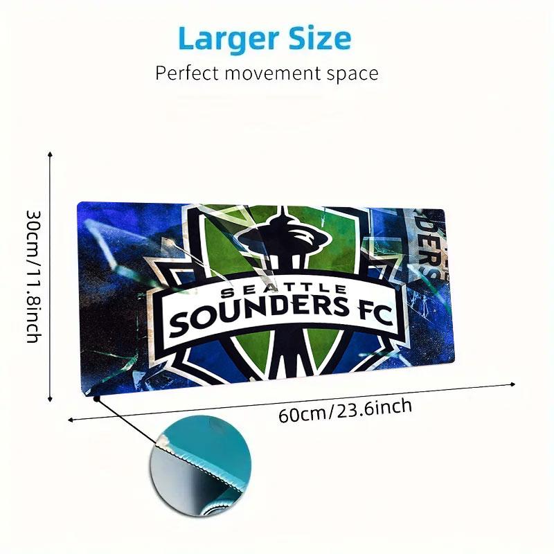 FC Seattle Sounders Mouse Pad, Large Gaming Desk Mat, Non-slip XXL Mousepad for Laptop & Tablet, Mini PC Playmat with Stitched Edges