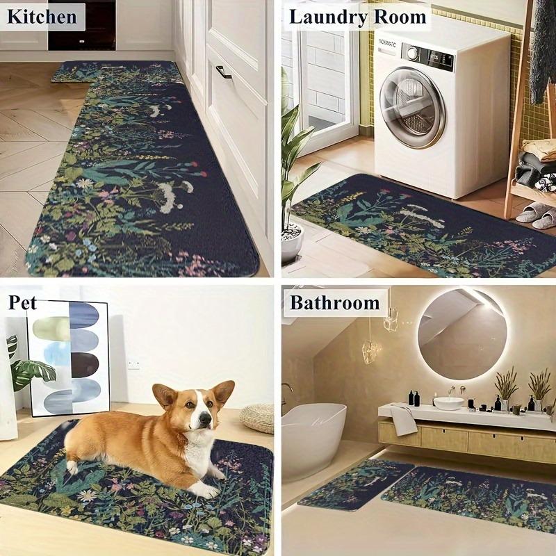1PC Marine Ecosystem Kitchen Rug Non-Slip Door Mat Pop Design Bathroom Rug Bath Mat Carpet for Home Sink Laundry Decor