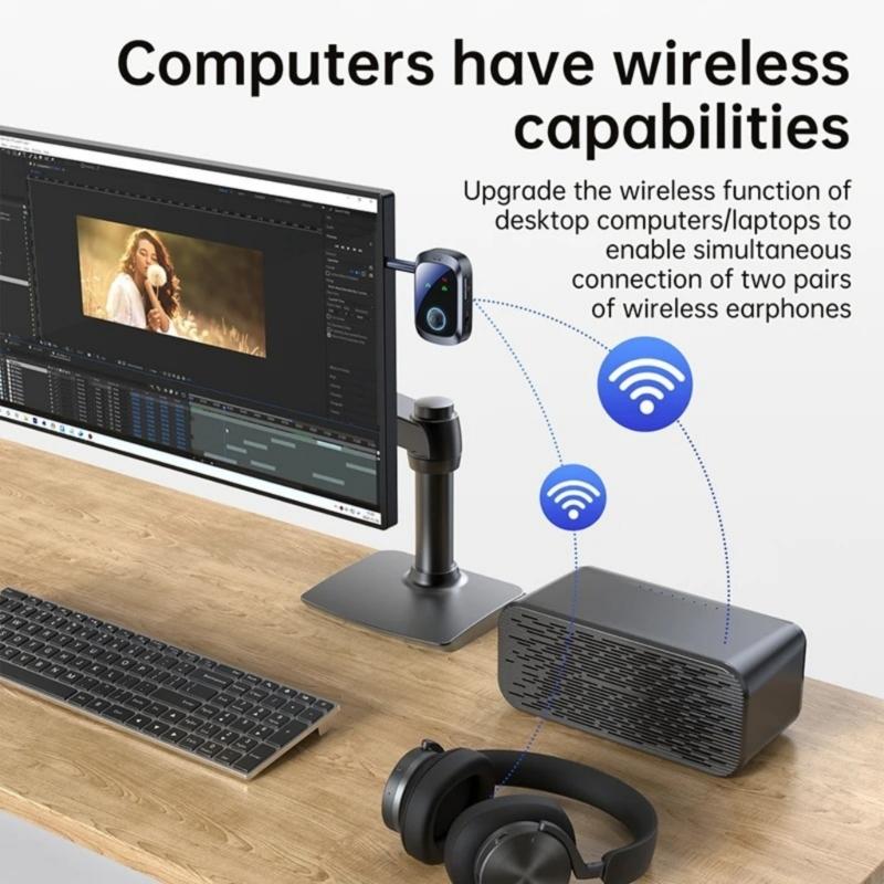 Auditory Transmit Receiver Bluetooth-compatible 5.4 Wireless Adapter For Car Home Stereo Headphones with 3.5mm